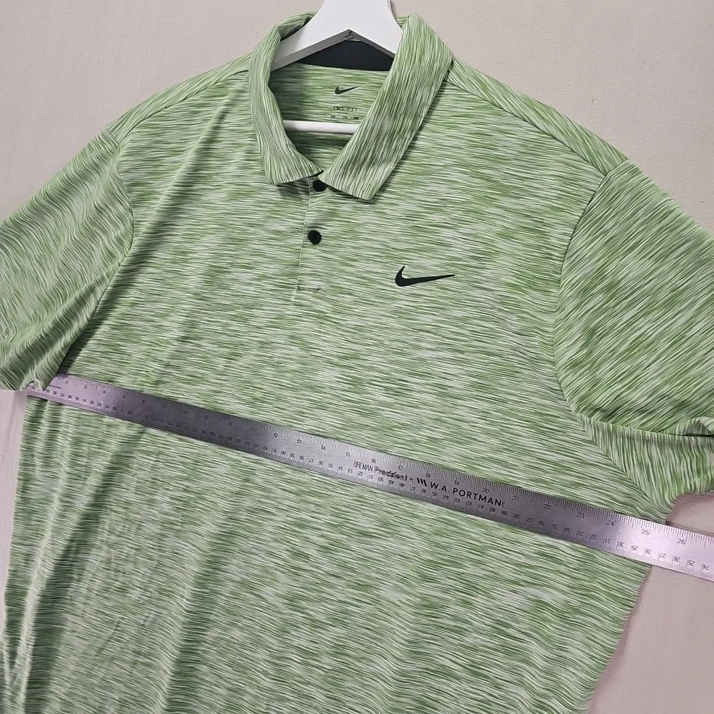 Nike Dri-Fit Tour Space Dye Green Mens XXL Polo Golf Shirt DX6091-350 2XL Swoosh - Picture 3 of 8